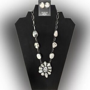 Navajo H Jake & Tonopah White Buffalo Sterling Silver Necklace